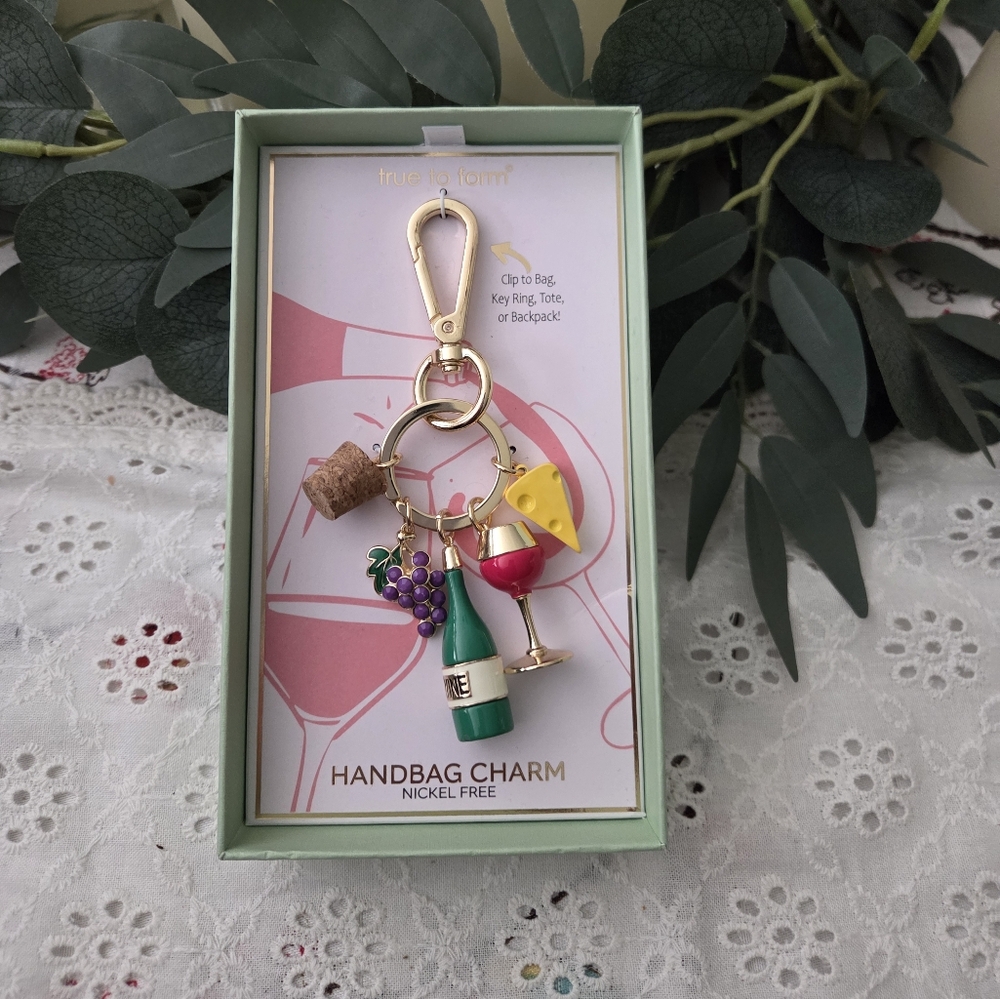 True to Form Wine Lover's Keychain Charm